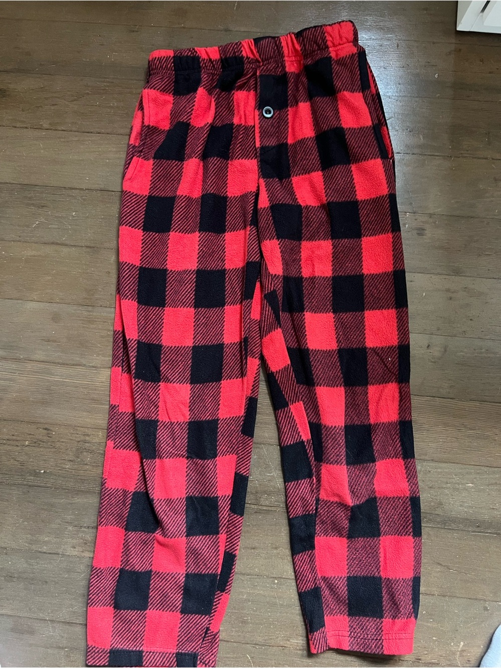 Youth Red & Black Buffalo Plaid Pants with Logo Tag